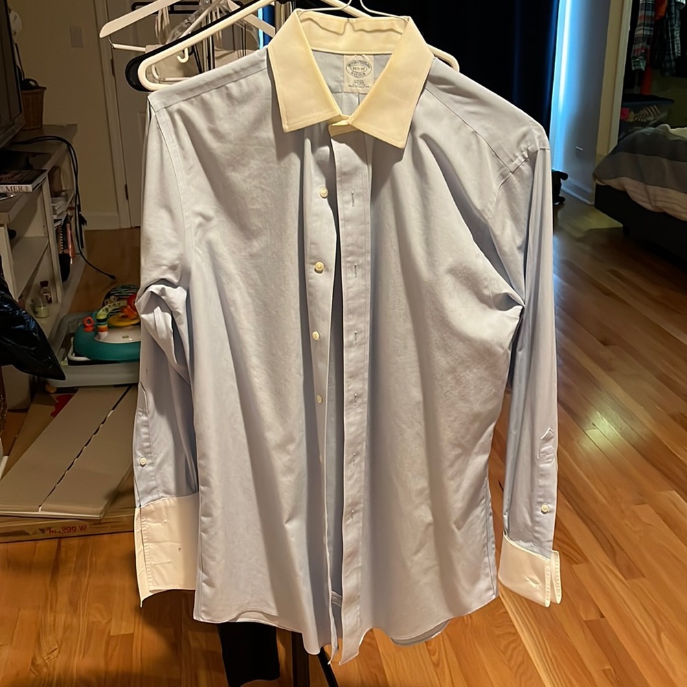 Brooks brothers button down dress shirt. Slim fit. French cuff . 15-32
